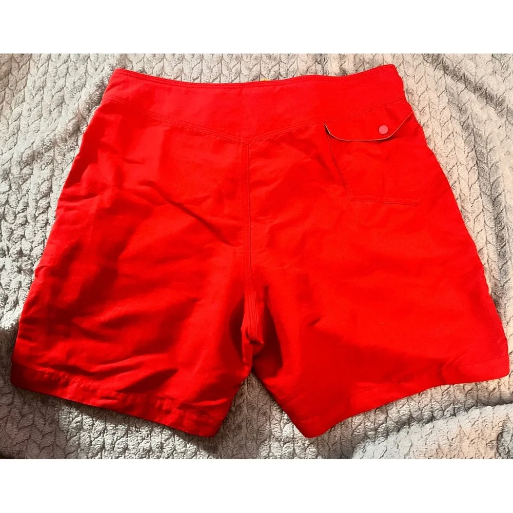 Patagonia Mens 33 Paddler Board‎ Shorts Vintage Lace Up Swim Trunks Red